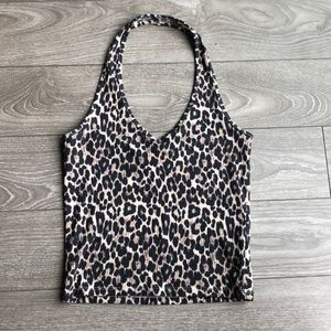 AE leopard halter top
